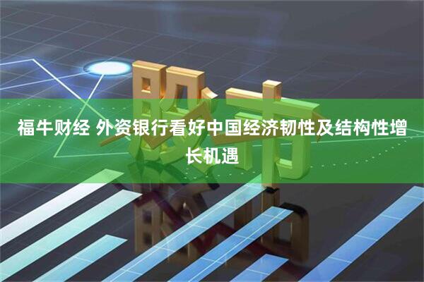 福牛财经 外资银行看好中国经济韧性及结构性增长机遇