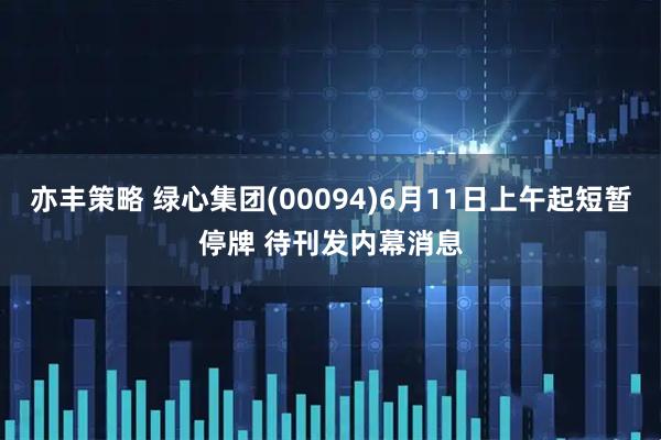 亦丰策略 绿心集团(00094)6月11日上午起短暂停牌 待刊发内幕消息