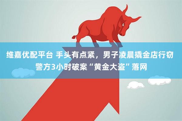 维嘉优配平台 手头有点紧，男子凌晨撬金店行窃 警方3小时破案“黄金大盗”落网