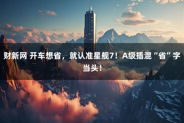 财新网 开车想省，就认准星舰7！A级插混“省”字当头！